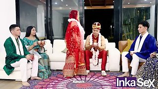 Step Dad Orgy with Stepsisters After Hindu Wedding - Michelle Aldrete & Latina Gostosas