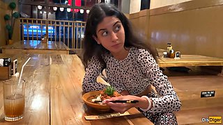 Hentai Girl Katty West Coated in Thick Cumshot During Wild Public Sushi Bar Romp: She Devours Cum