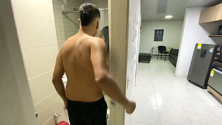 Sexy skinny girl gets fucked in the shower until she orgasms with a huge cock