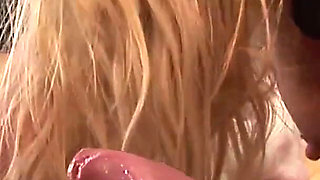 Busty blonde Crista Moore always has cock in her mouth or pussy