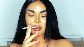 Beautiful Brunette Smoking Fetish Tease - Softcore Seduction
