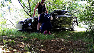 Hubby Shared and Filmed Wife with Stranger Outdoor