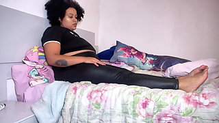 P Farts Shiny Leggins While Stepson Doesnt Wake up