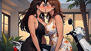 AI Generated Cartoon content, Uncensored video of 18 Year old Anime Girl, Kissing Orgasm of Mature Women