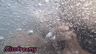 Public Pool Stepsister Dick Flash Risky Handjob Crowd Watching Cumshot 4K