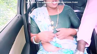 Sexy Saree Housewife Cheating Husband And Try To Fucking Husbands Stepbrother. Car Sex Telugu Dirty Talks