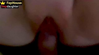 Fucked stepdaughter in pussy and cum in her mouth. POV. OMG