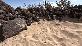 Can't Hold It and Pee Into the Sand on the Public Beach