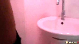 Johntronx - Asian 18-Year-Old Gets Creampied in a Dark Public Toilet Blowjob Quickie
