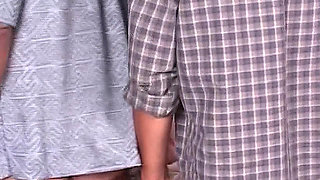 Mature Curvy MILF Gangbanged in Locker Room by Load of Hard Cocks