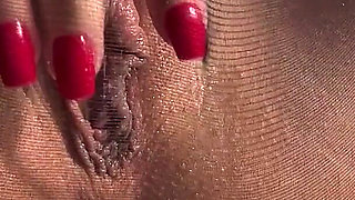 My Pussy Is Dripping Wet From Touching It Through Seamless Pantyhose