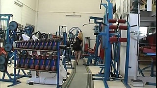 Fantastic Horny MILF with Big Nipples Ass Fucked and Cummed on Ass by Huge Cock in Gym