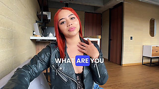 Petite Redhead Screams in Casting - Sloppy Blowjob and Deepthroat