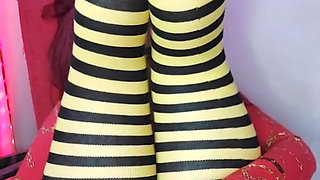 Shyyfxx Redhead with a Big Ass Jerks off While Wearing Her New Stockings!