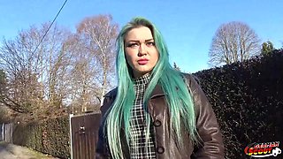 German Scout - Blue Hair Crazy Indre Baltic Talks To First Time Casting Fuck