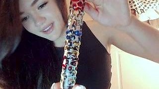 Curly Blonde Teen Records Solo Dildo Masturbation More at