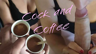 Morning Blowjob with Horny Italian Wife - Big Cock Cumshot in Mouth After Coffee
