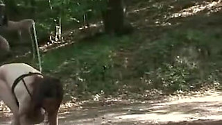 Humiliating dominating spanking in the farm